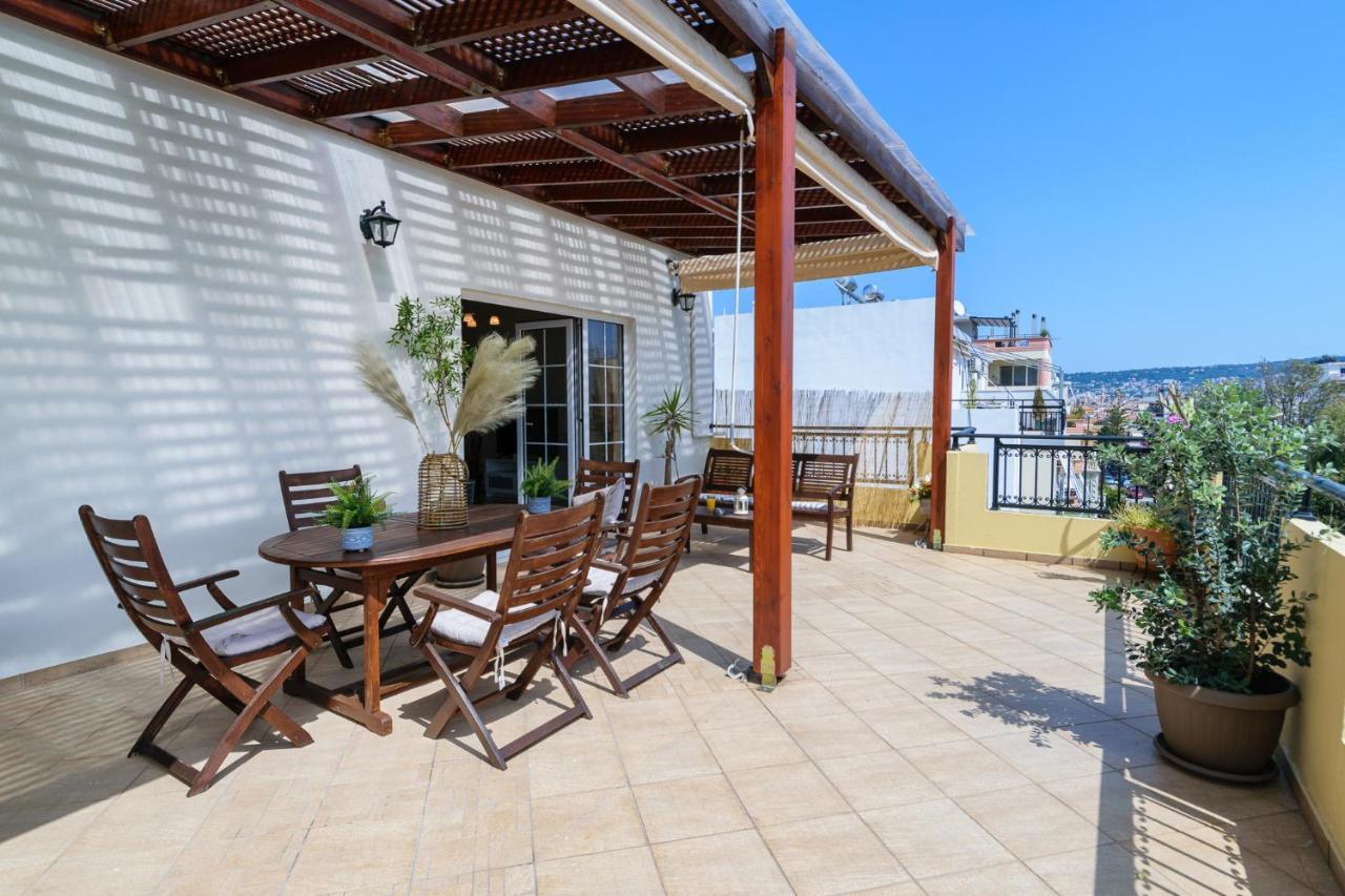 Central Penthouse In Quiet Neighborhood Near Sandy Beach Khania Eksteriør bilde